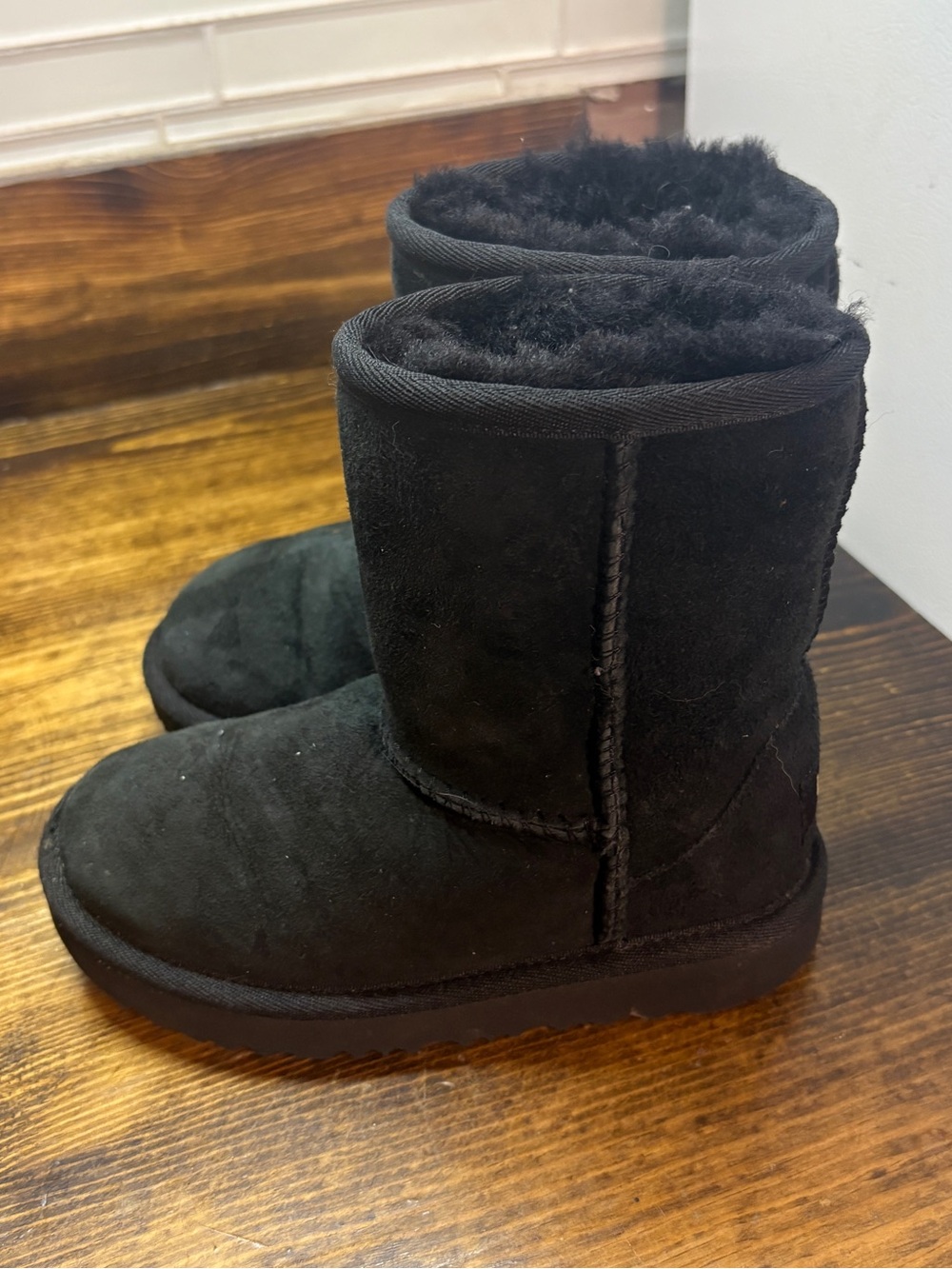 Ugg black boots girls size 10